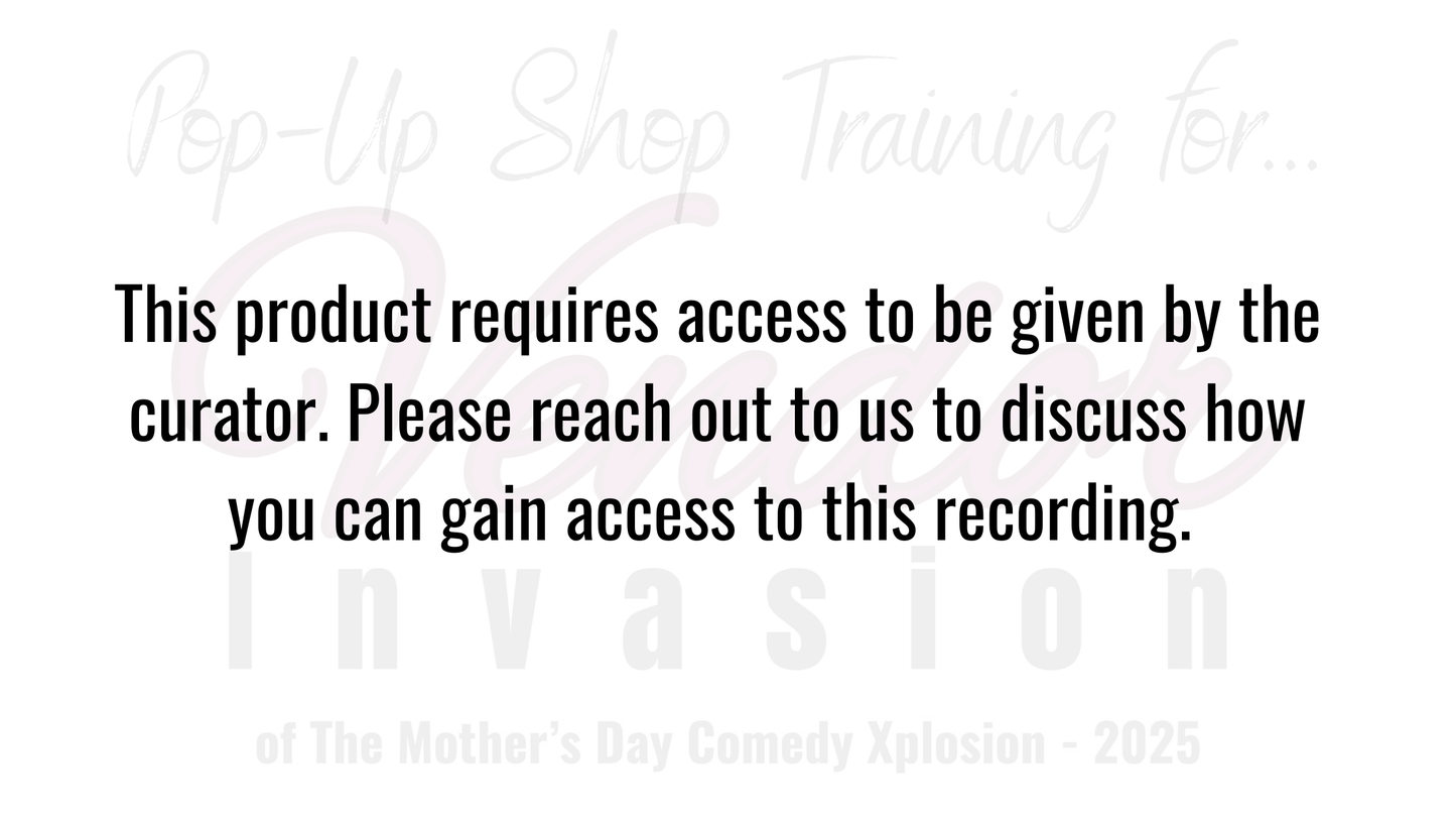 Vendor Invasion - Pop-Up Shop Training