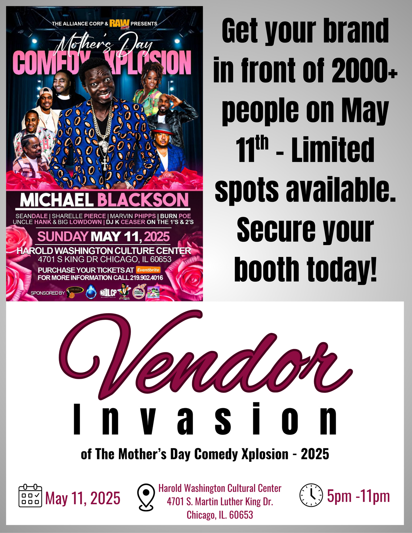 Vendor Invasion - Mother's Day Comedy Xplosion