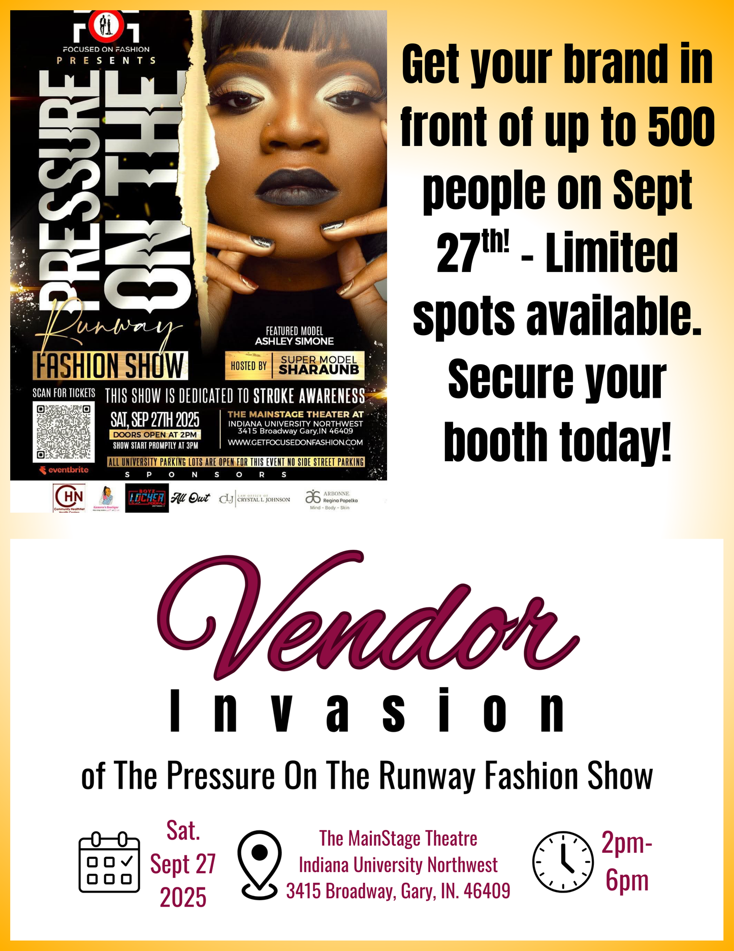 Vendor Invasion - Pressure on the Runway Fashion Show