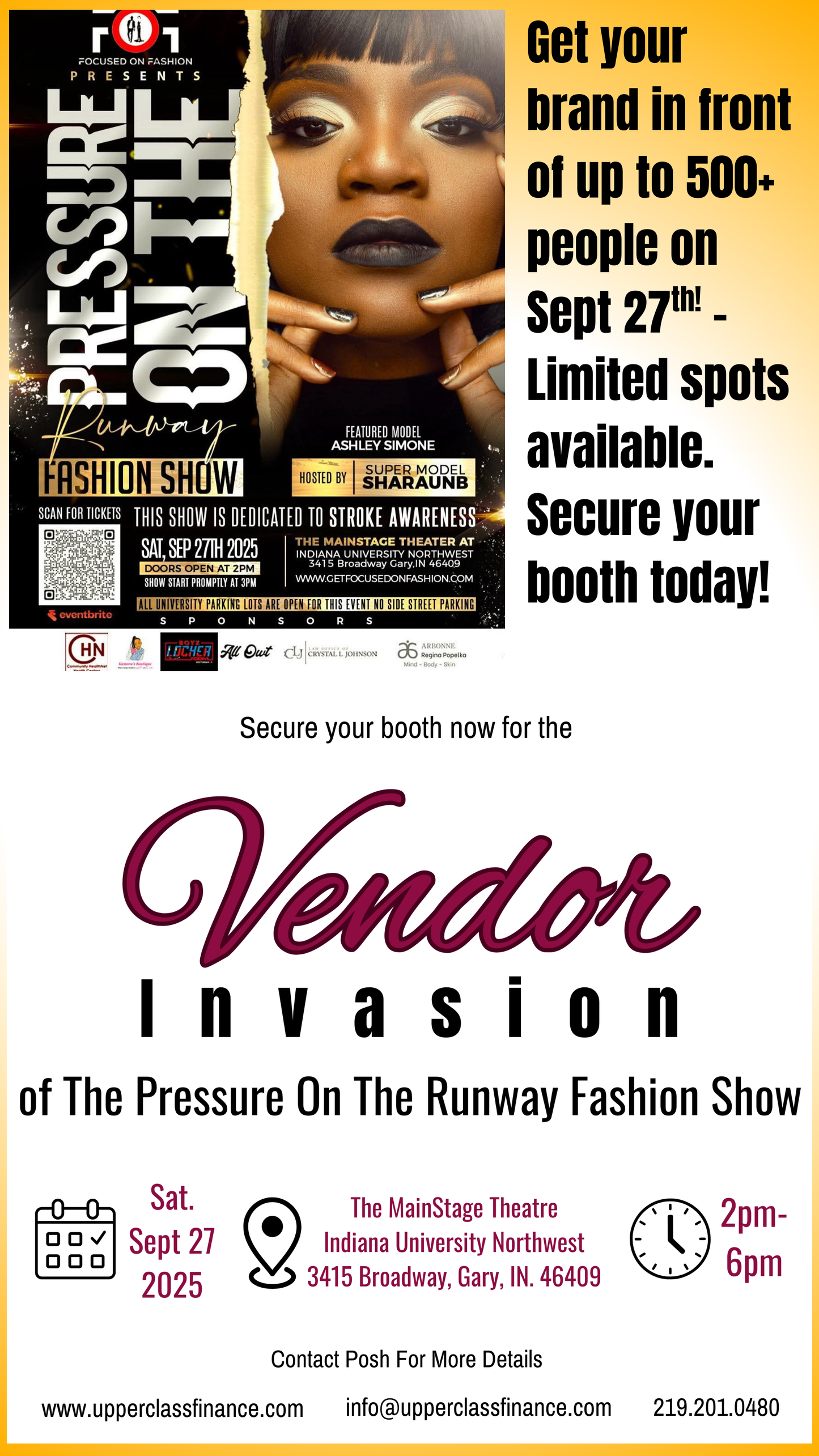 Vendor Invasion - Pressure on the Runway Fashion Show