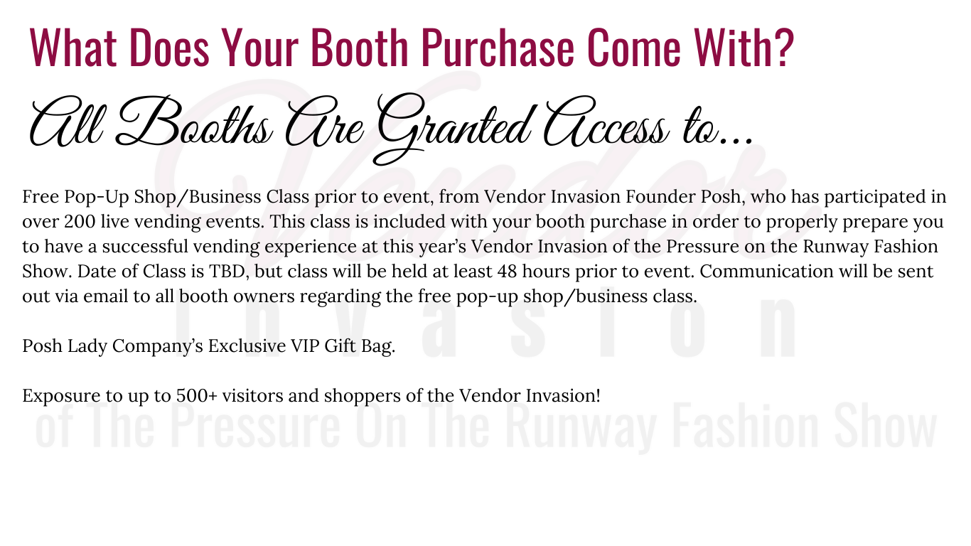 Vendor Invasion - Pressure on the Runway Fashion Show